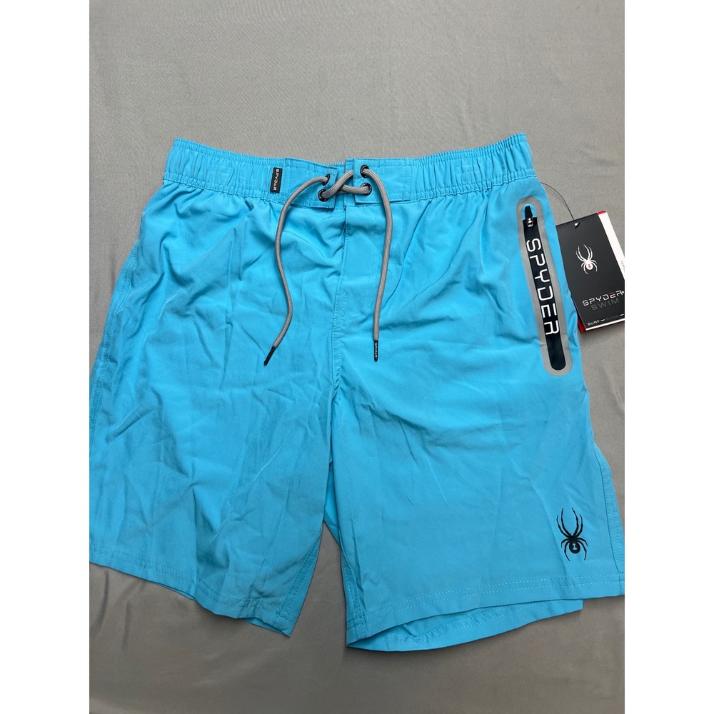 Spyder Swim Mens Blue Board Shorts Trunks UV Protection S923041 Size M NWT